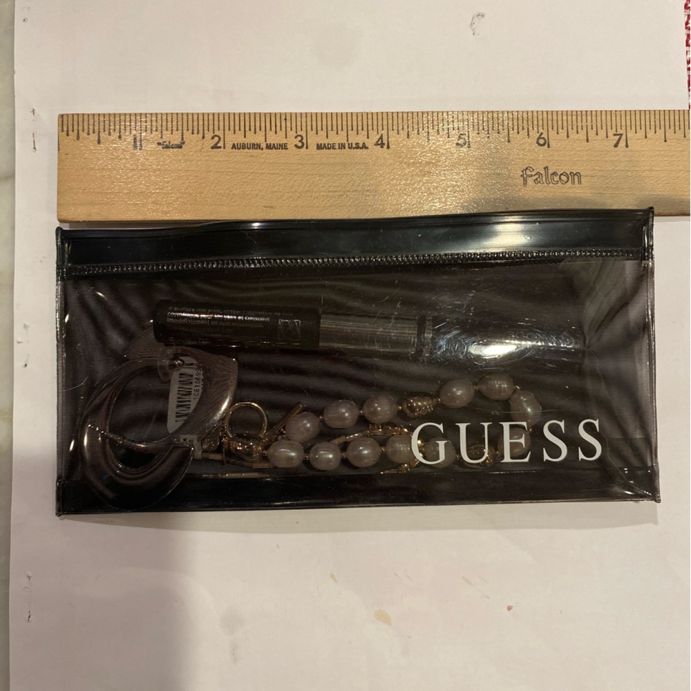 Guess Jeans Ziplock closure logo travel watch & jewelry holder case